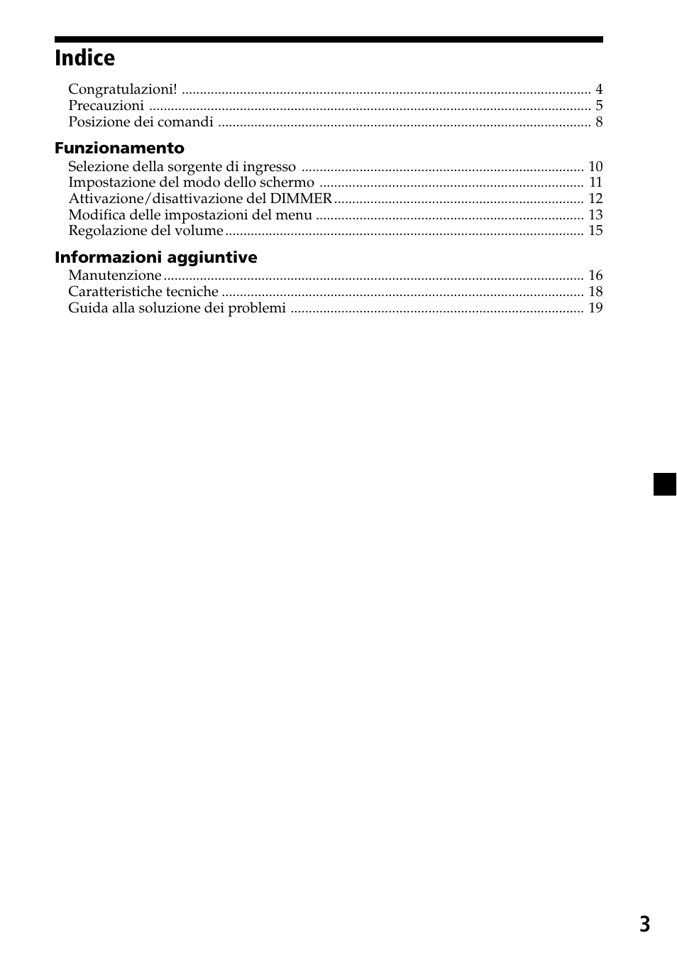 Indice, 3indice | Sony XVM-F65 User Manual | Page 57 / 92