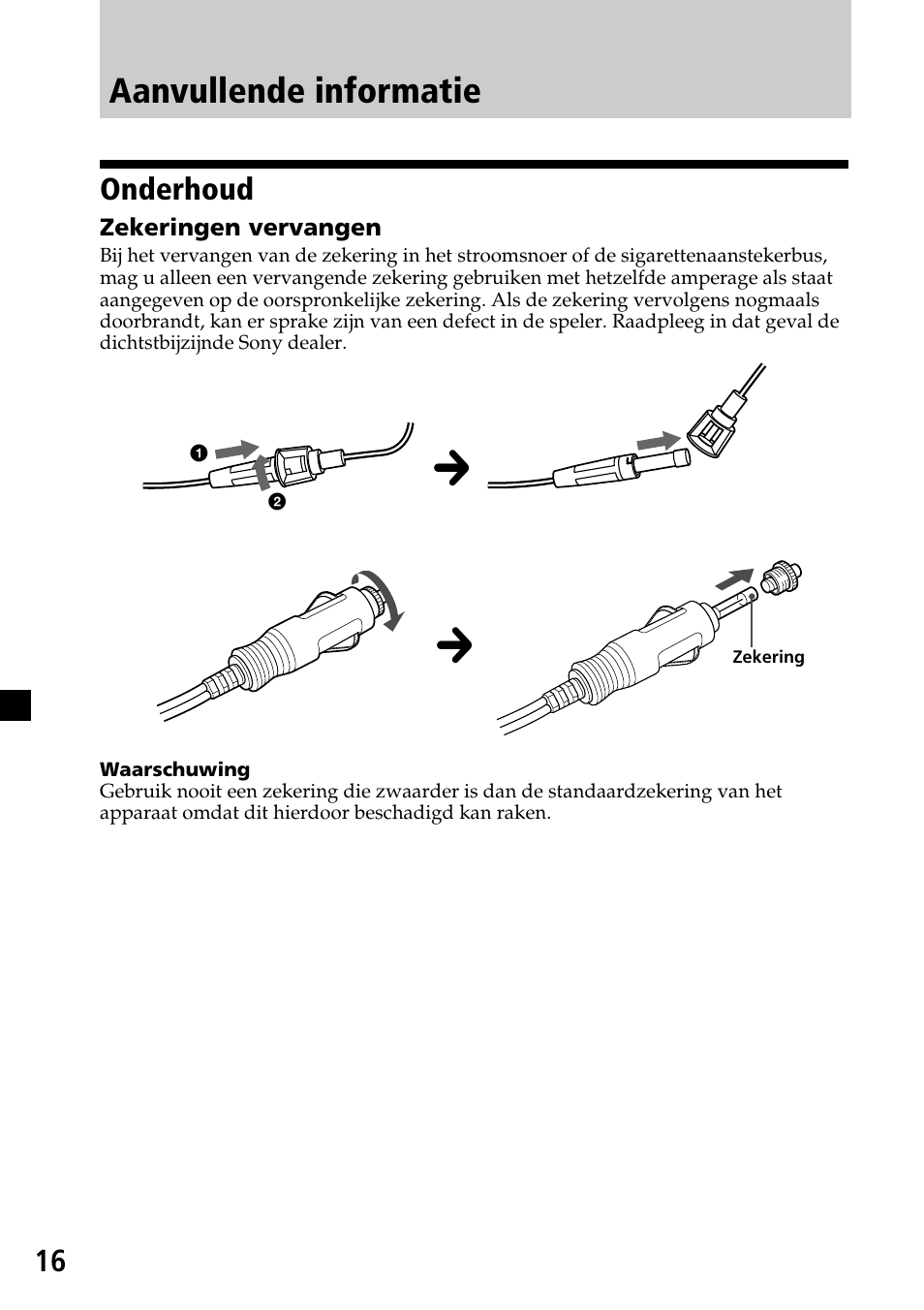 Aanvullende informatie, Onderhoud | Sony XVM-F65 User Manual | Page 88 / 92