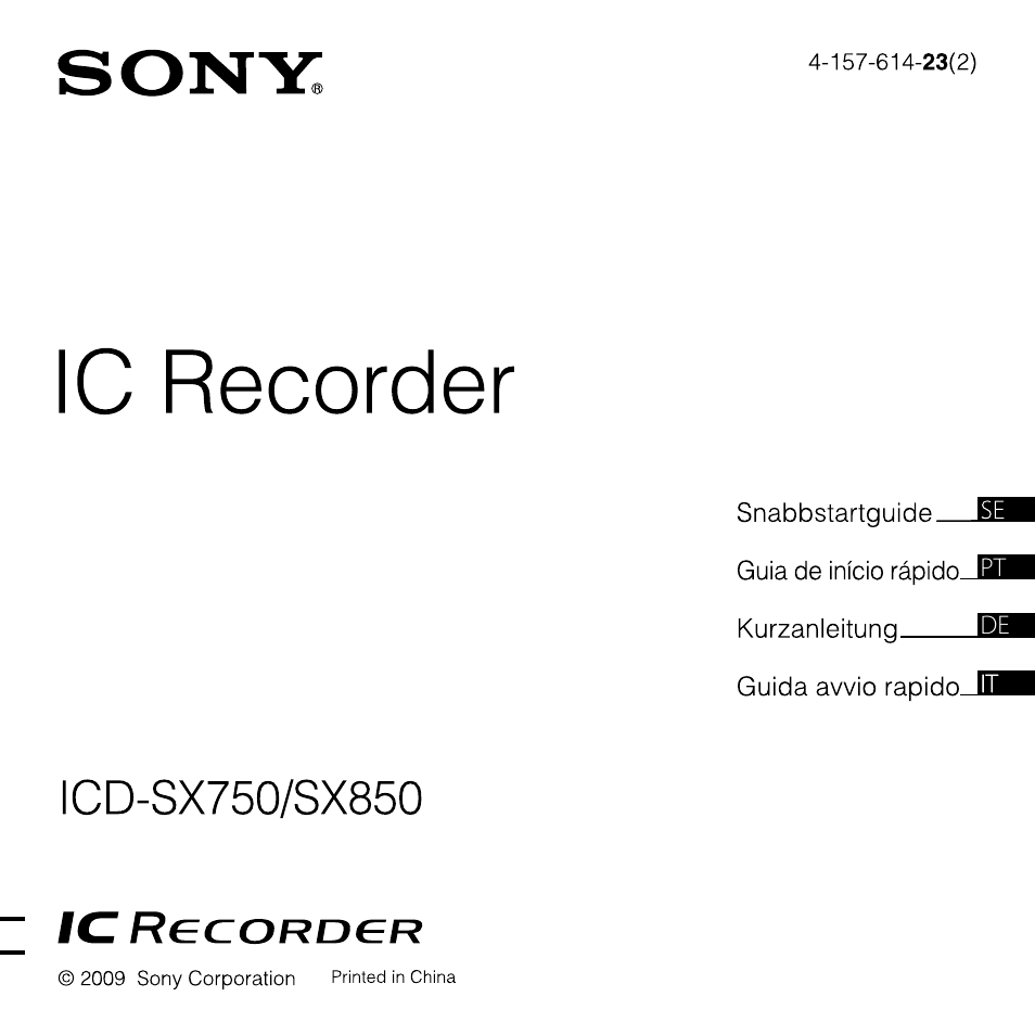 Sony ICD-SX750 User Manual | 56 pages