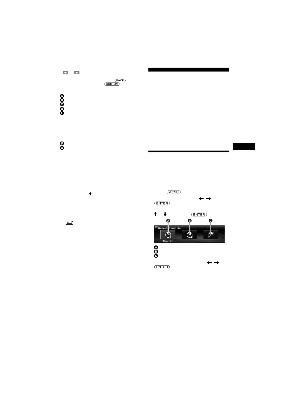 Route editing, Changing the route search conditions | Sony NVX-HC1 User Manual | Page 15 / 130