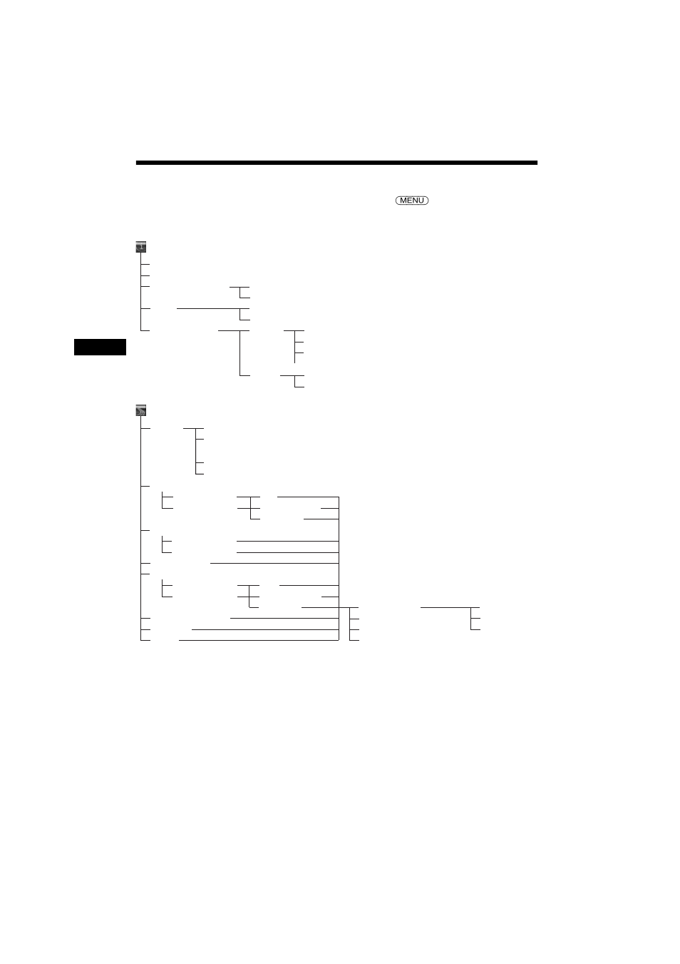 Menu items | Sony NVX-HC1 User Manual | Page 22 / 130