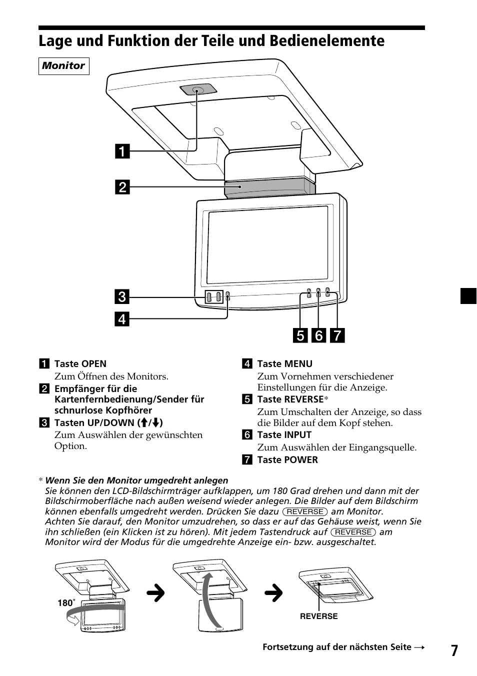 Lage und funktion der teile und bedienelemente, 7lage und funktion der teile und bedienelemente | Sony XVM-R70 User Manual | Page 27 / 104