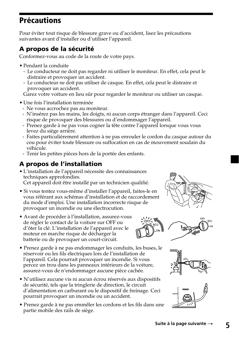 Précautions, 5précautions | Sony XVM-R70 User Manual | Page 45 / 104