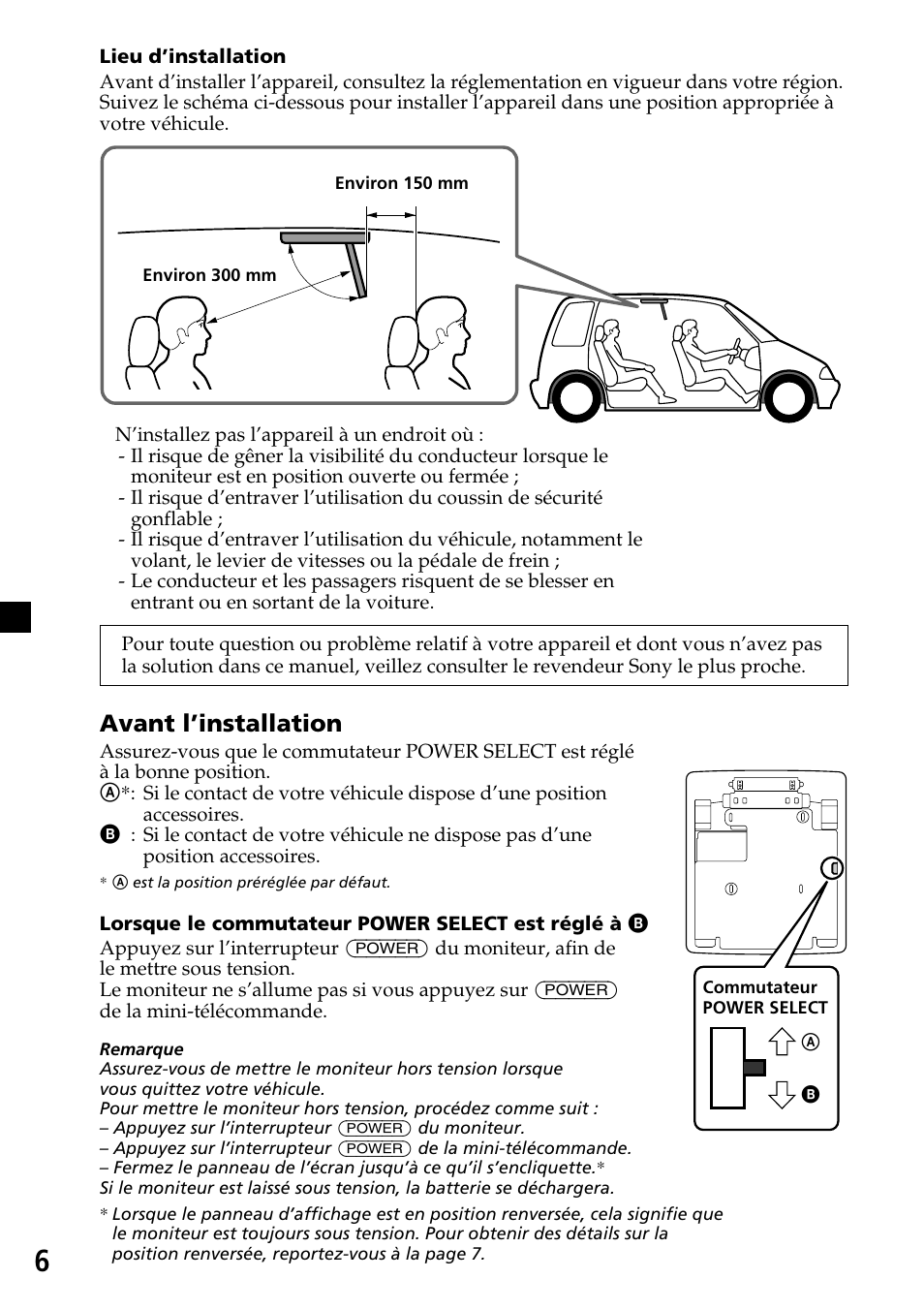 Avant l’installation | Sony XVM-R70 User Manual | Page 46 / 104