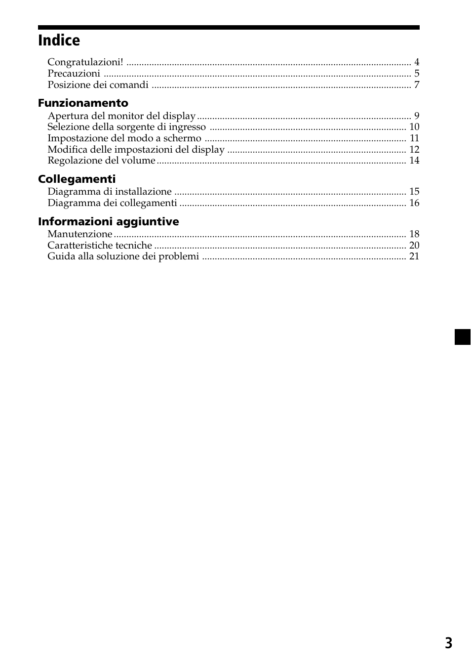 Indice, 3indice | Sony XVM-R70 User Manual | Page 63 / 104