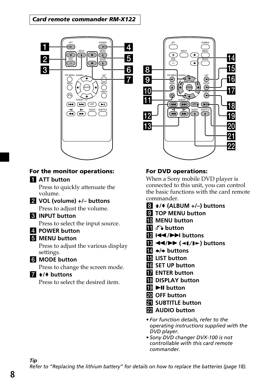 Sony XVM-R70 User Manual | Page 8 / 104