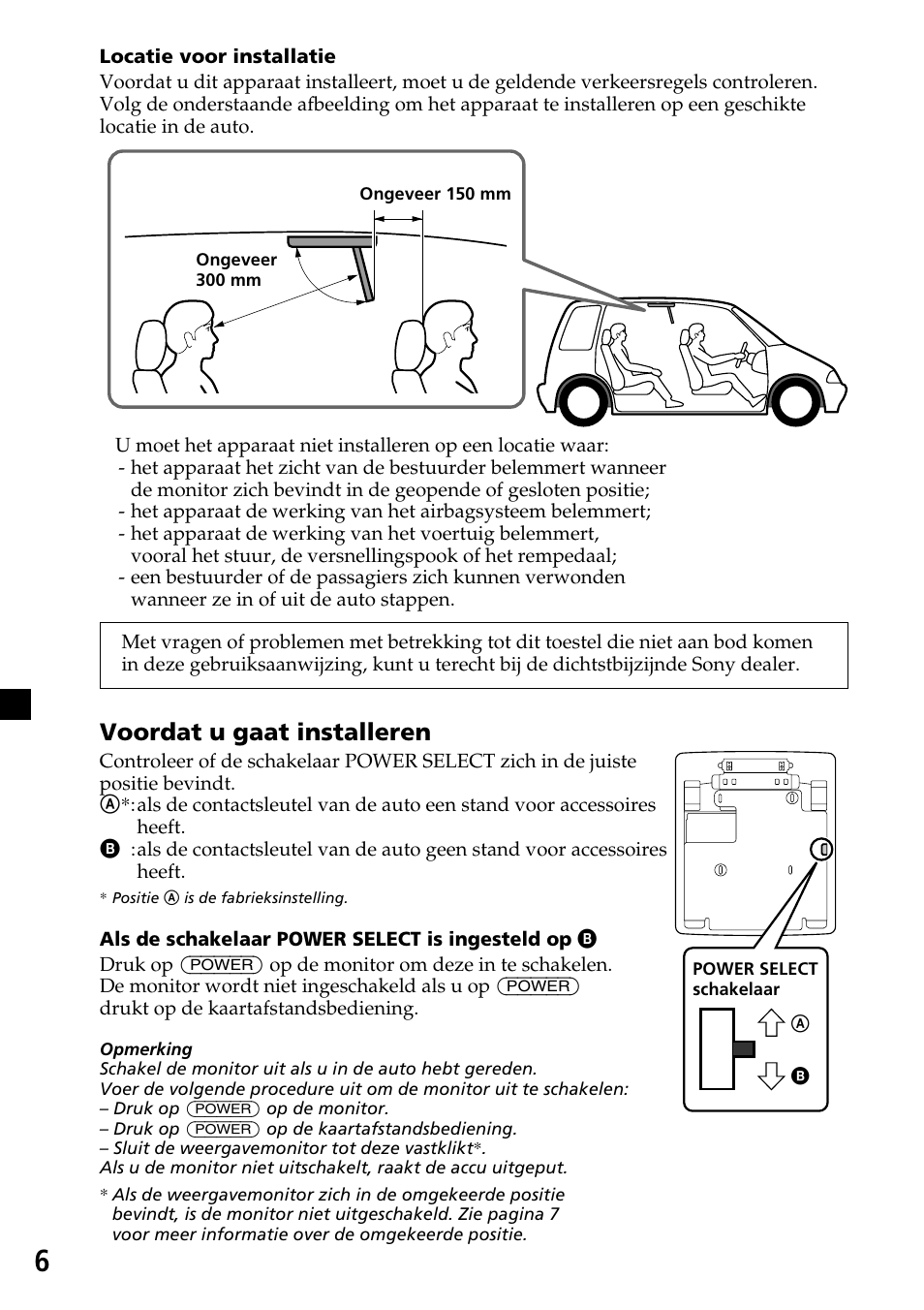 Voordat u gaat installeren | Sony XVM-R70 User Manual | Page 86 / 104