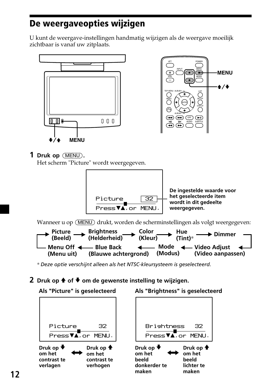 De weergaveopties wijzigen, 12 de weergaveopties wijzigen | Sony XVM-R70 User Manual | Page 92 / 104