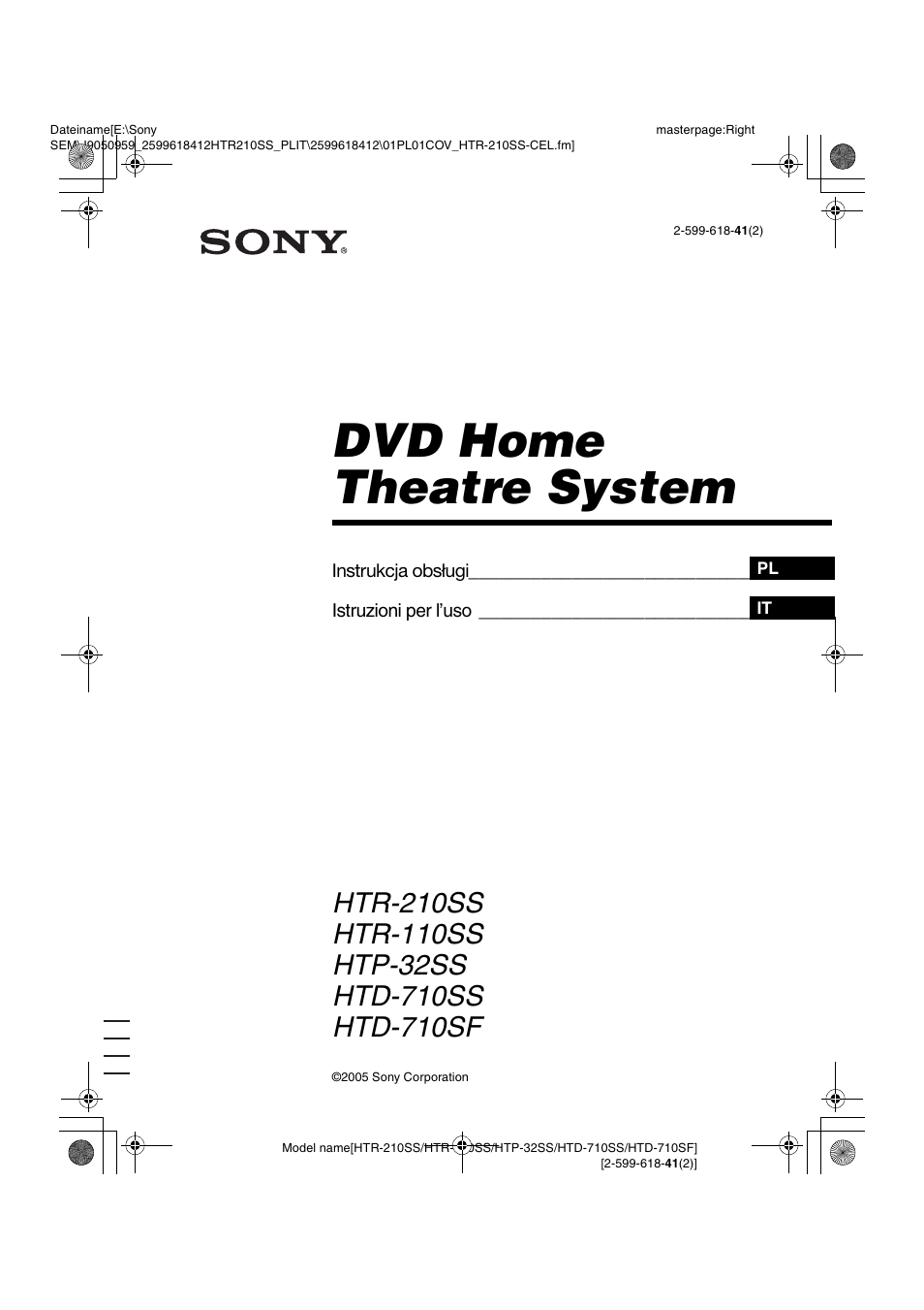 Sony HTD-710SF User Manual | 92 pages