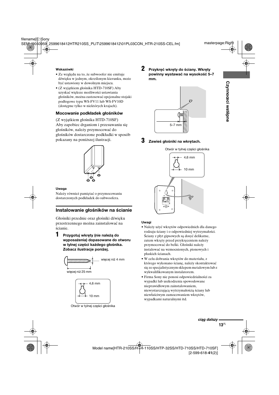 Sony HTD-710SF User Manual | Page 13 / 92