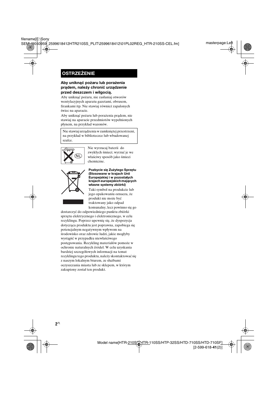 Sony HTD-710SF User Manual | Page 2 / 92