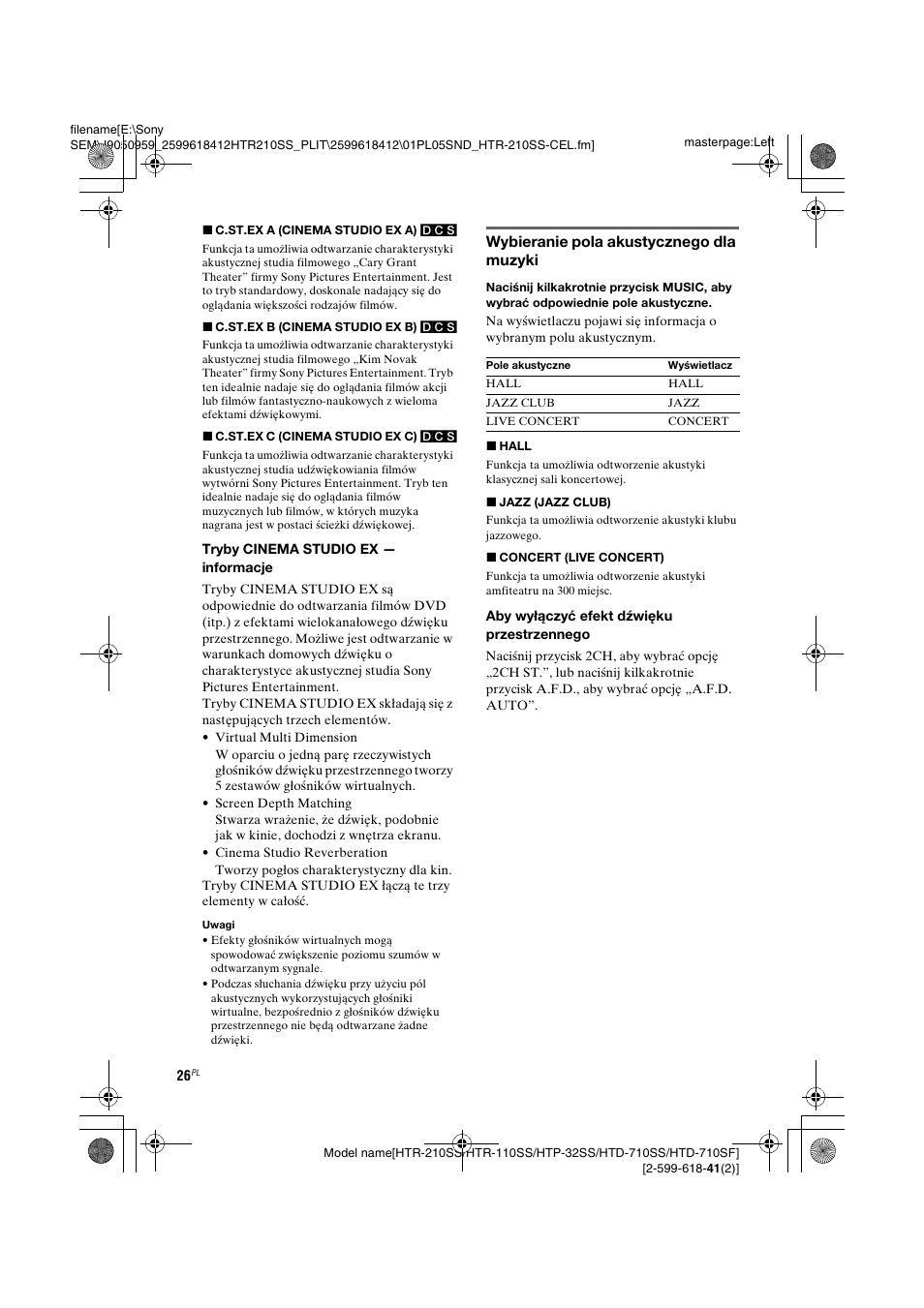 Sony HTD-710SF User Manual | Page 26 / 92
