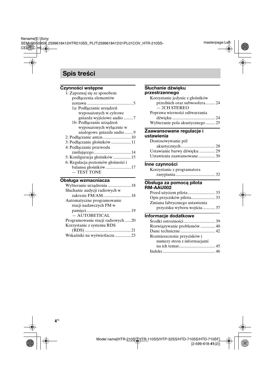Sony HTD-710SF User Manual | Page 4 / 92
