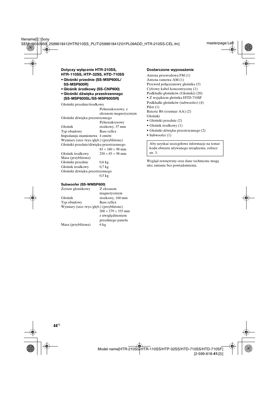 Sony HTD-710SF User Manual | Page 44 / 92