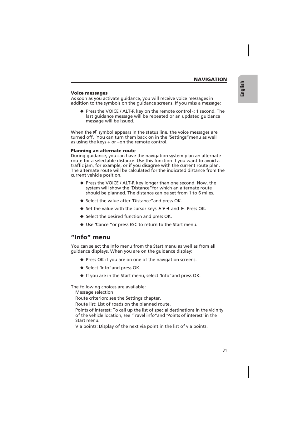 Info” menu | Audiovox NPD 5500 User Manual | Page 30 / 113