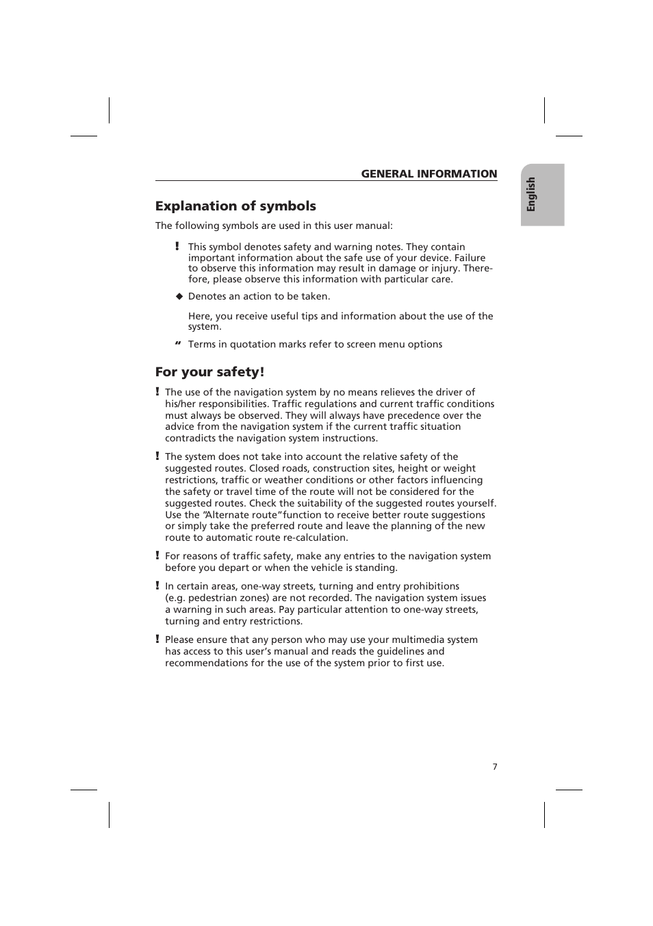 Explanation of symbols, For your safety | Audiovox NPD 5500 User Manual | Page 6 / 113