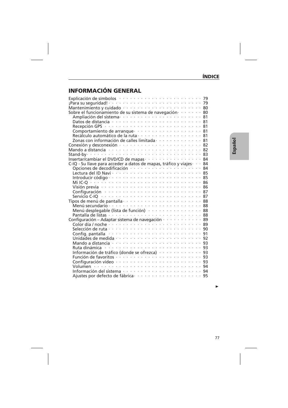 Información general | Audiovox NPD 5500 User Manual | Page 76 / 113