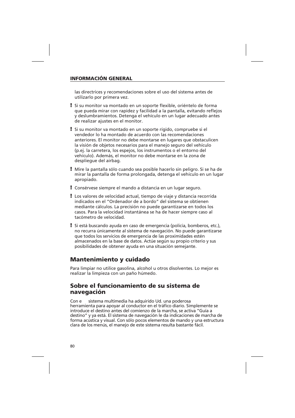 Mantenimiento y cuidado | Audiovox NPD 5500 User Manual | Page 79 / 113