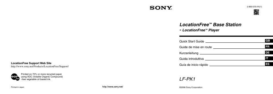 Sony LF-PK1 User Manual | 155 pages