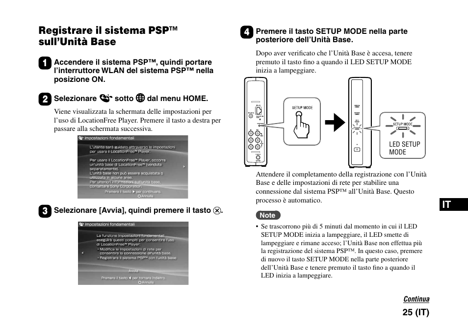 Registrare il sistema psp™ sull’unità base | Sony LF-PK1 User Manual | Page 119 / 155