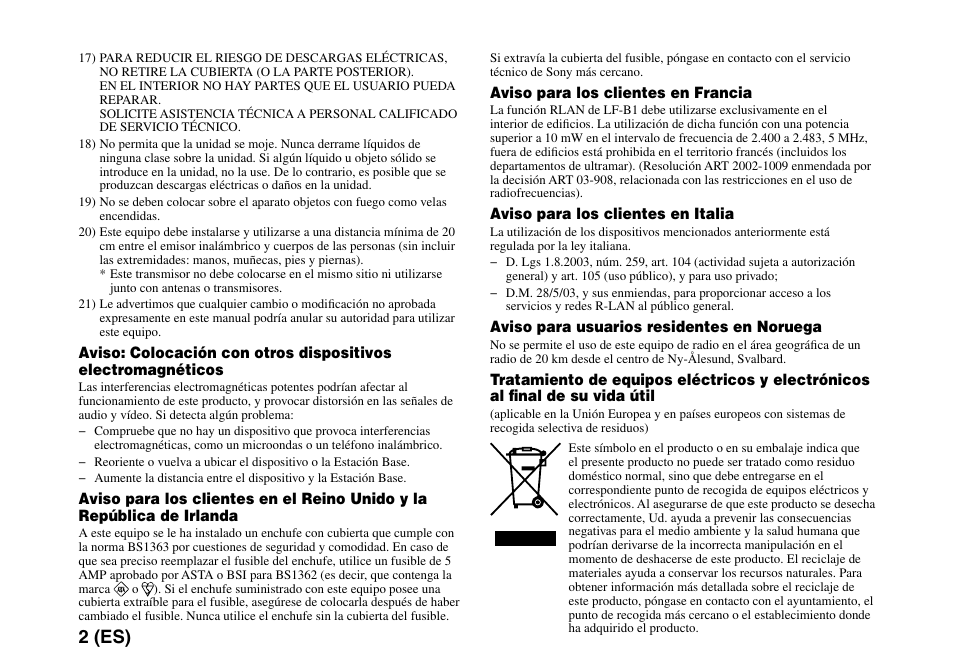 2 (es) | Sony LF-PK1 User Manual | Page 126 / 155