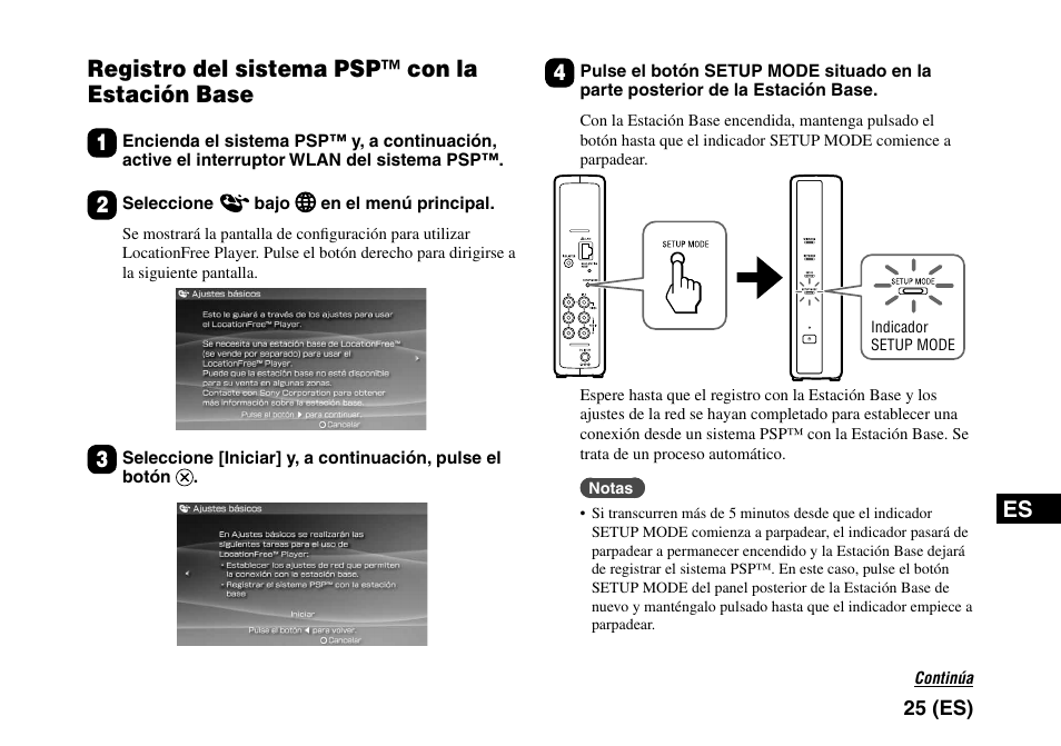 Registro del sistema psp™ con la estación base | Sony LF-PK1 User Manual | Page 149 / 155