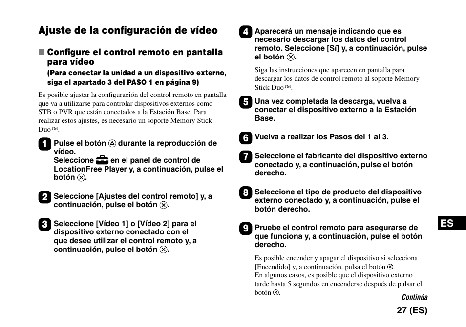 Ajuste de la conﬁguración de vídeo | Sony LF-PK1 User Manual | Page 151 / 155