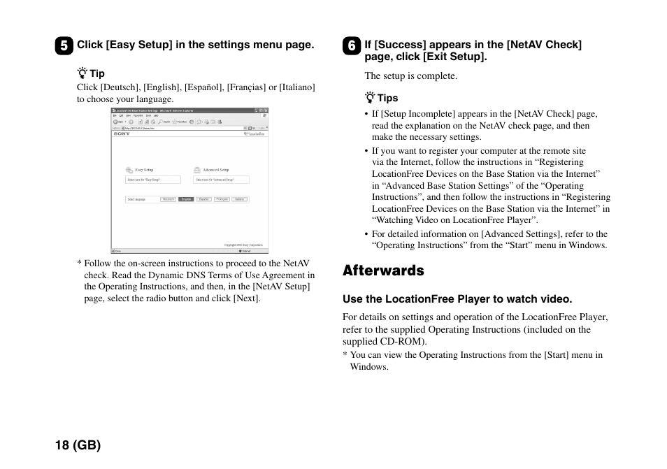 Afterwards | Sony LF-PK1 User Manual | Page 22 / 155