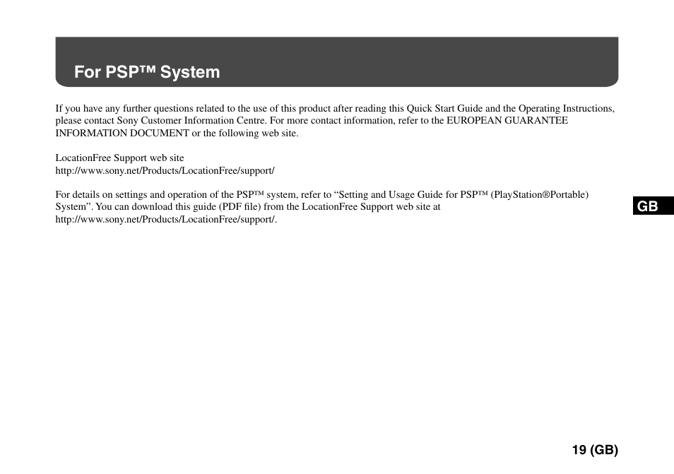 For psp™ system | Sony LF-PK1 User Manual | Page 23 / 155