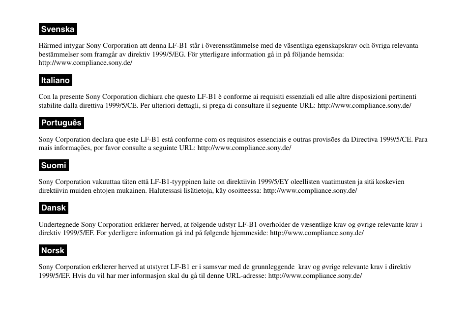 Sony LF-PK1 User Manual | Page 3 / 155