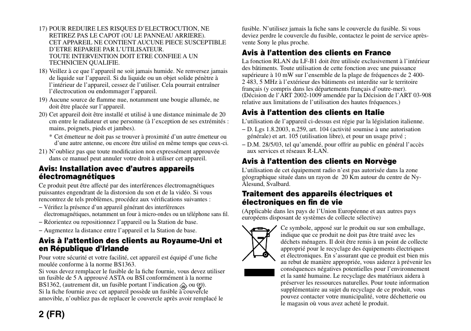 2 (fr) | Sony LF-PK1 User Manual | Page 36 / 155