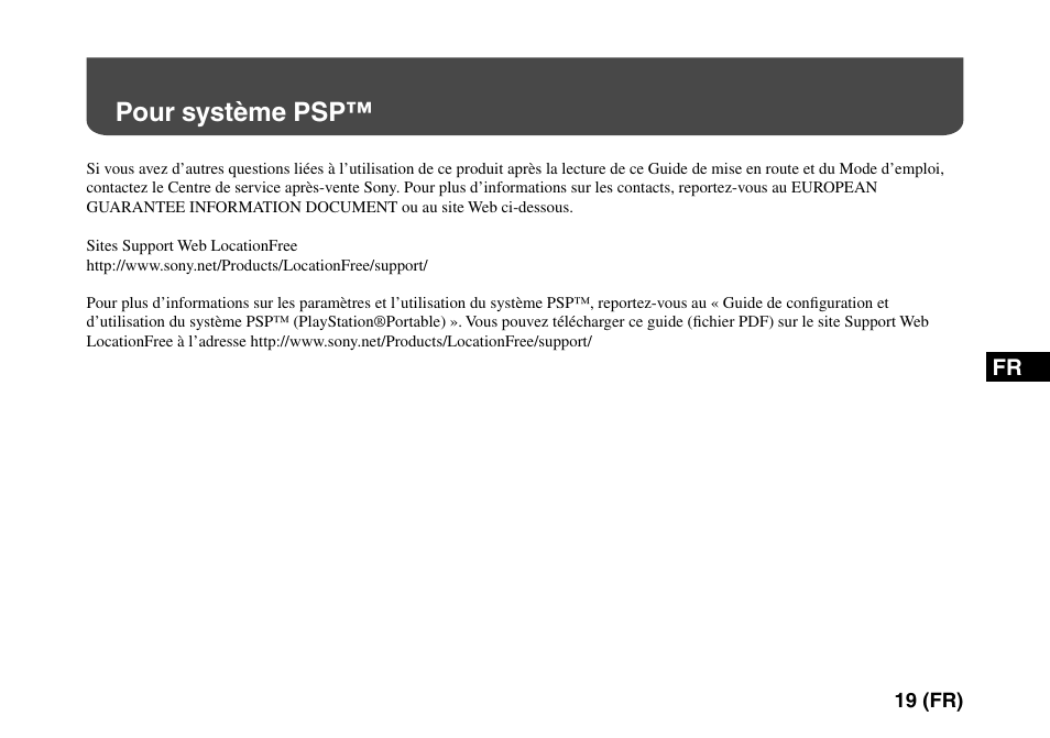 Pour système psp | Sony LF-PK1 User Manual | Page 53 / 155