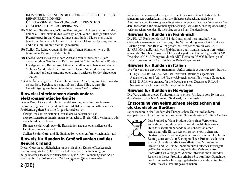 2 (de) | Sony LF-PK1 User Manual | Page 66 / 155