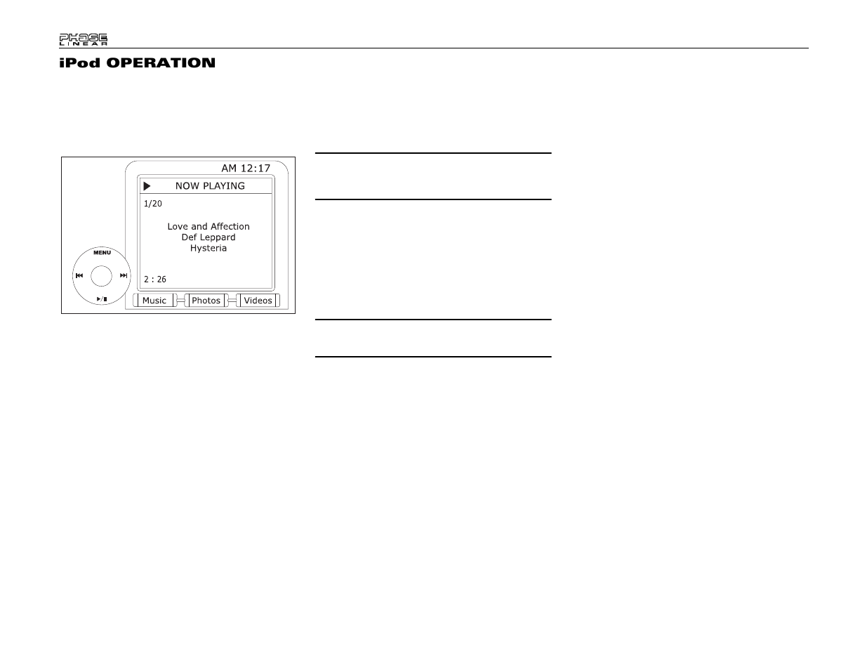 Ipod operation | Audiovox UV7 User Manual | Page 28 / 92
