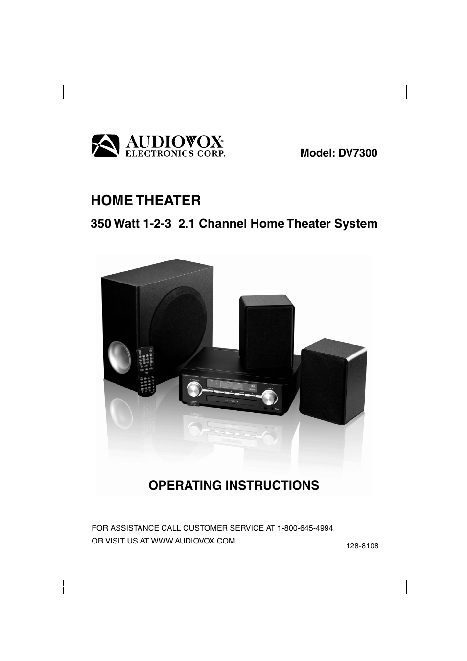 Audiovox DV 7300 User Manual | 24 pages