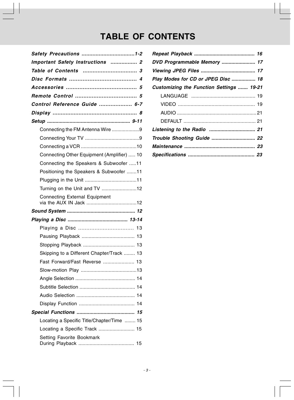 Audiovox DV 7300 User Manual | Page 4 / 24