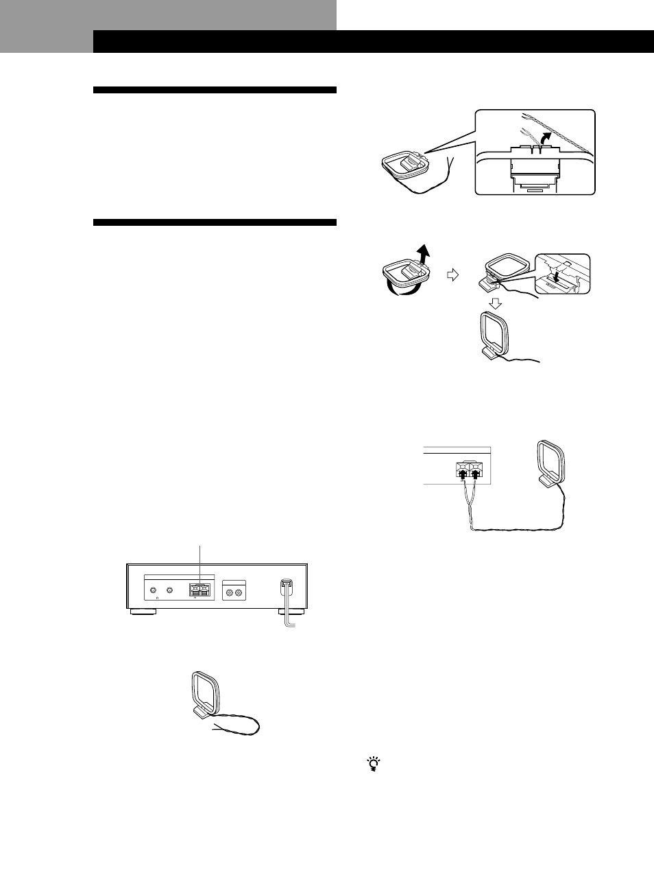 Desembalaje, Conexión del sistema, Antes de comenzar | Conexión de la antena de am, Preparativos | Sony ST-S3000ES User Manual | Page 36 / 128
