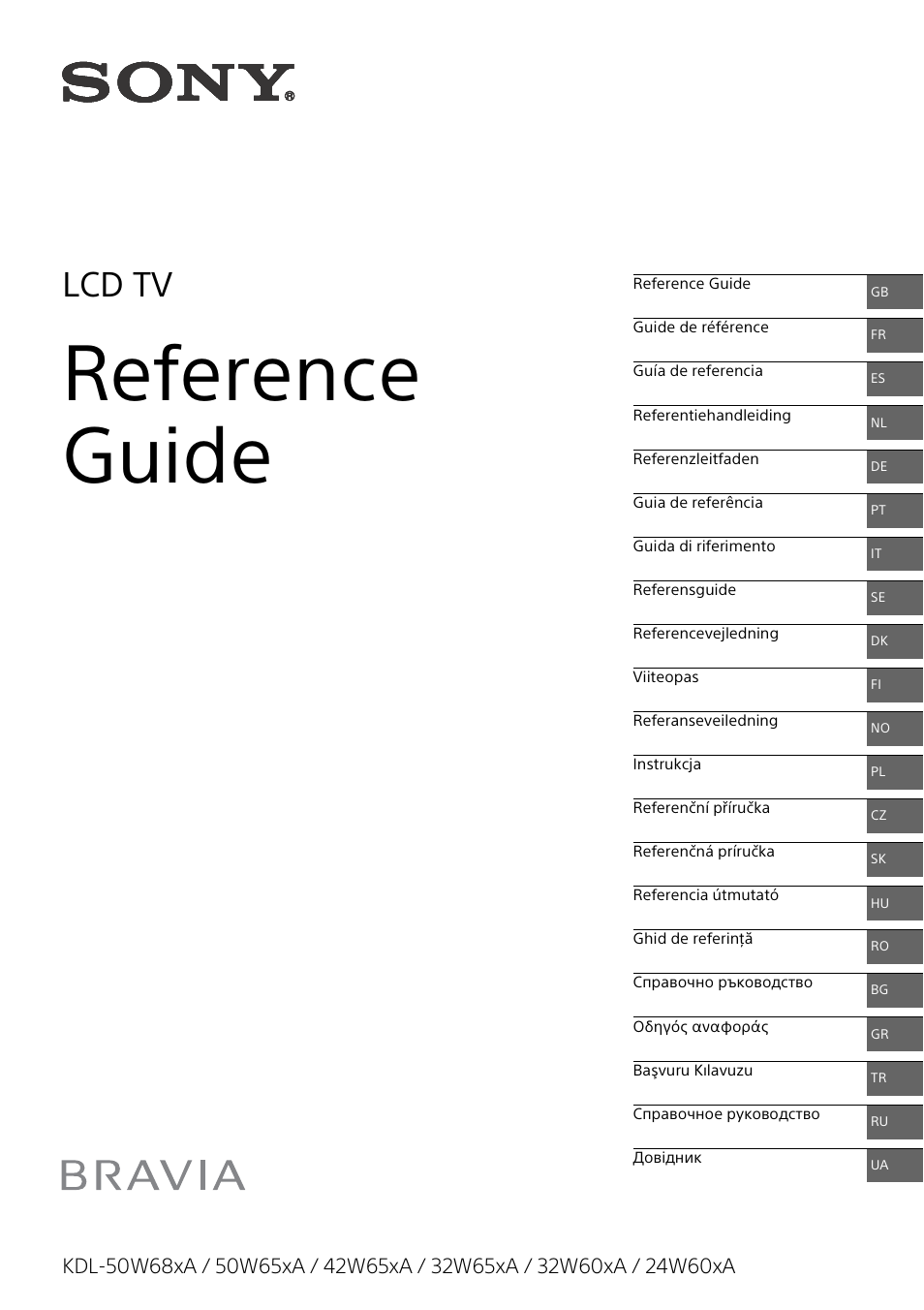 Sony KDL-32W653A User Manual | 124 pages