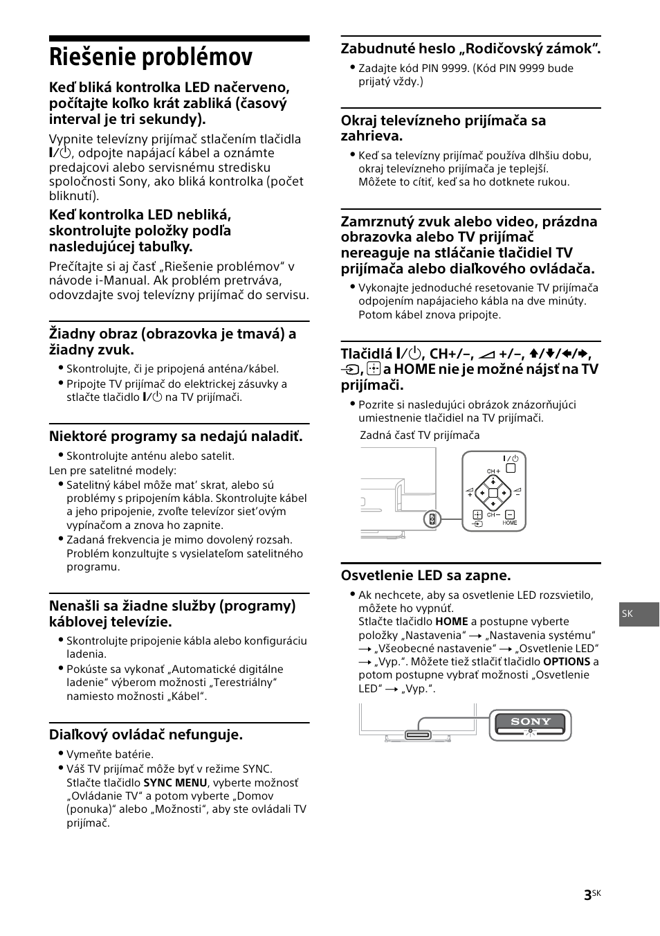 Riešenie problémov | Sony KDL-32W653A User Manual | Page 77 / 124