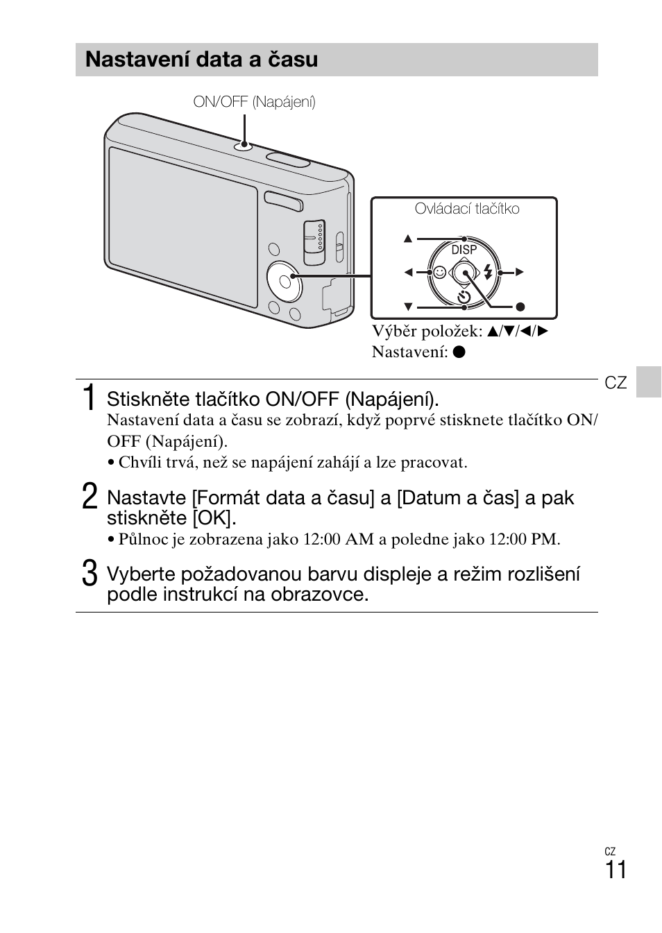 Nastavení data ačasu | Sony DSC-W550 User Manual | Page 191 / 427