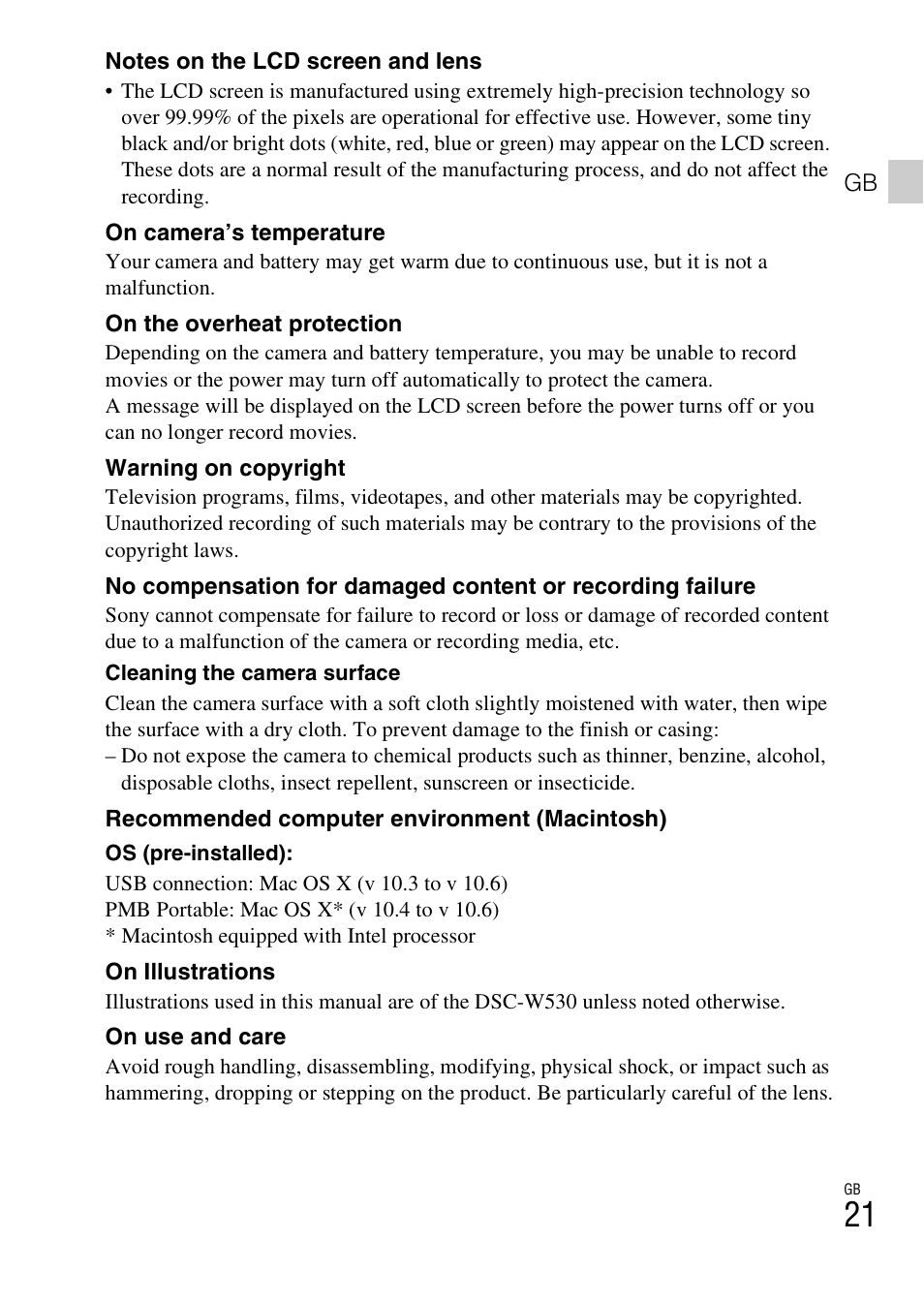 Sony DSC-W550 User Manual | Page 21 / 427