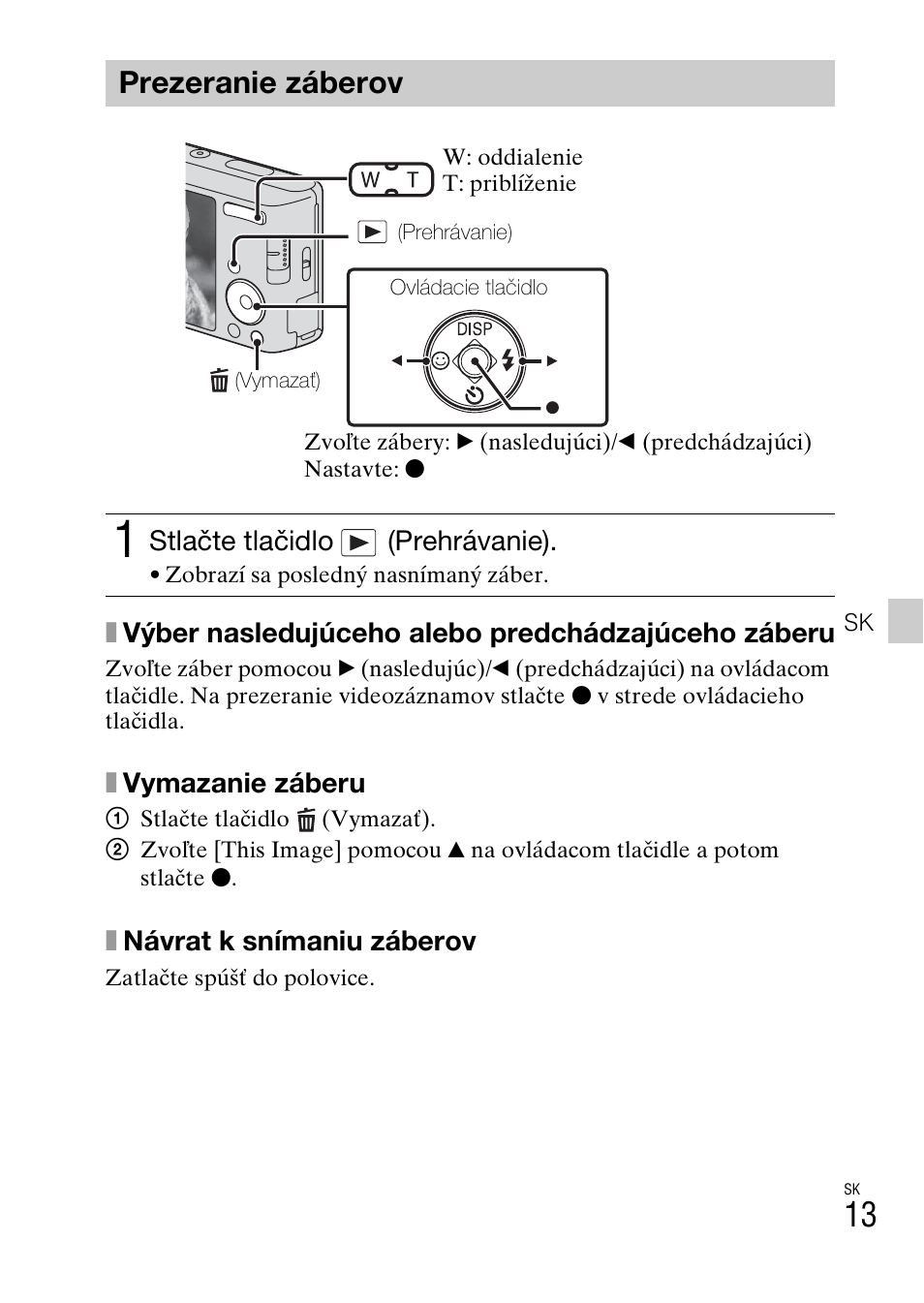 Prezeranie záberov | Sony DSC-W550 User Manual | Page 237 / 427