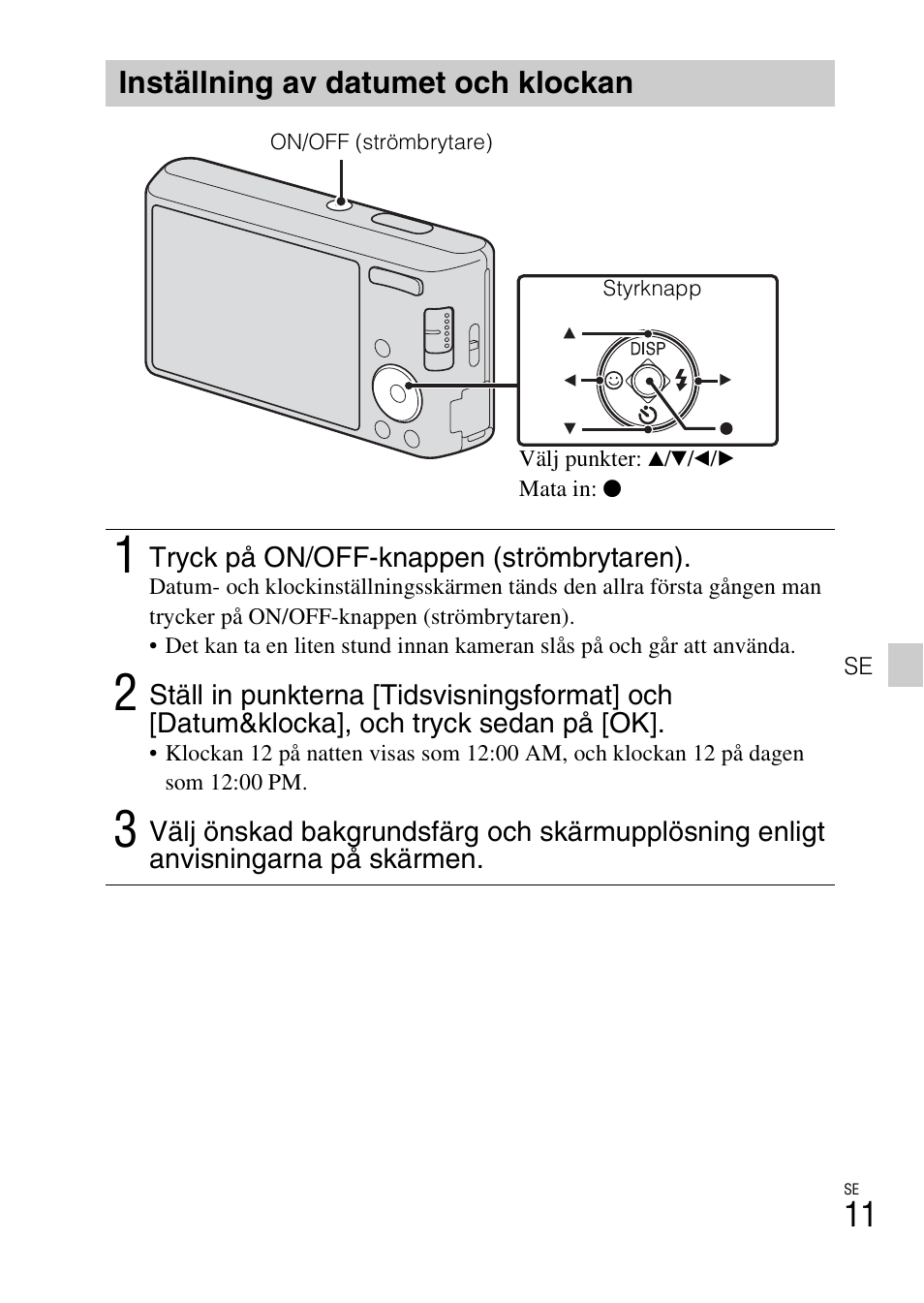 Inställning av datumet och klockan | Sony DSC-W550 User Manual | Page 257 / 427