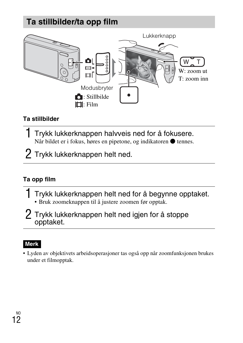 Ta stillbilder/ta opp film | Sony DSC-W550 User Manual | Page 300 / 427