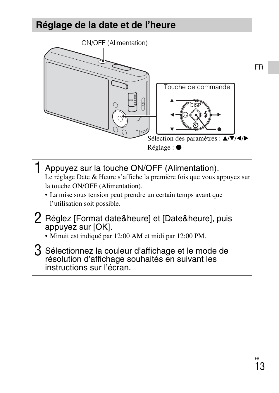 Réglage de la date et de l’heure | Sony DSC-W550 User Manual | Page 35 / 427