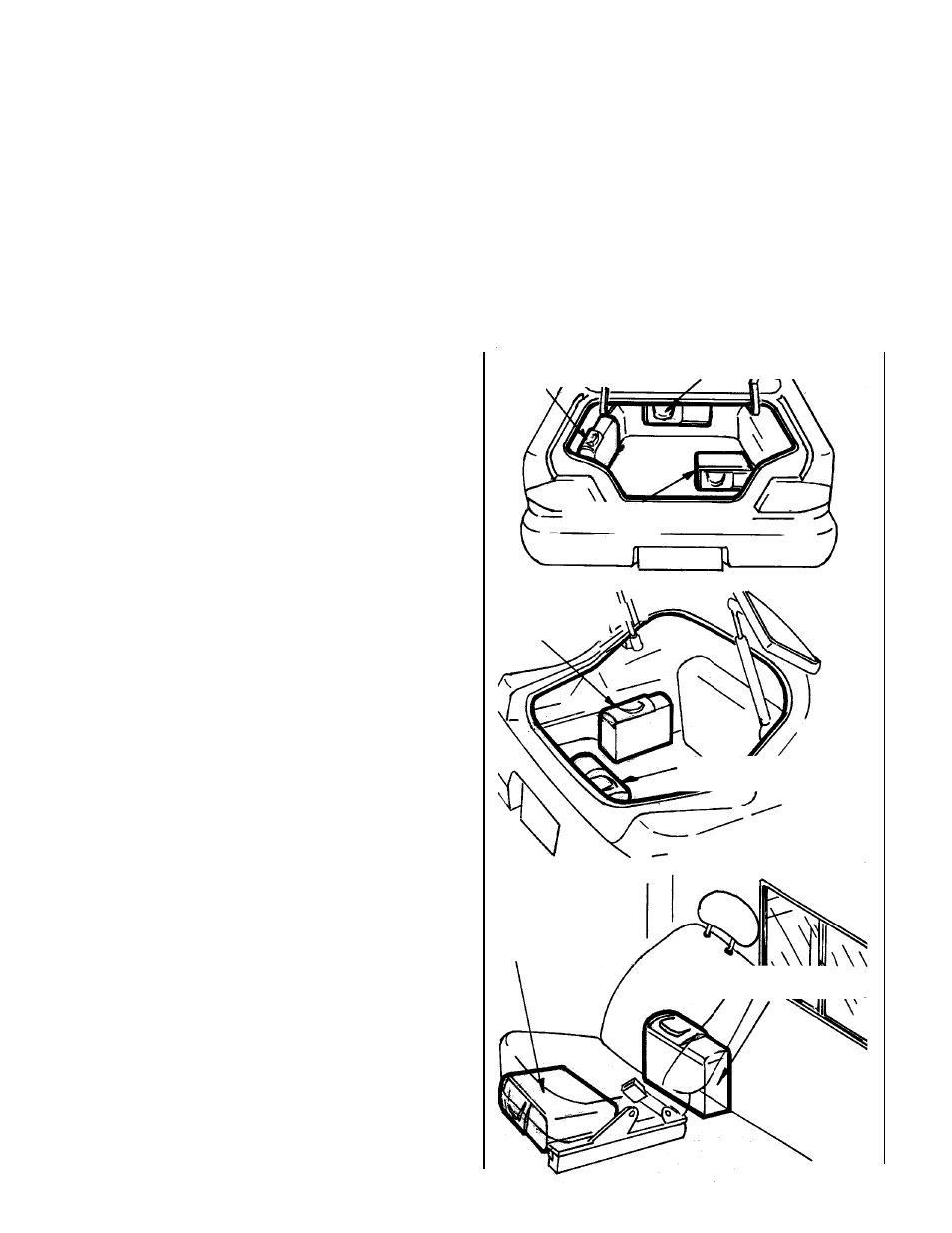 Trunk mounting (sedans), Hatchbacks, wagons & vans, Under passenger’s front seat/behind seat | Where to install the changer | Audiovox Rampage ACC56 User Manual | Page 5 / 20