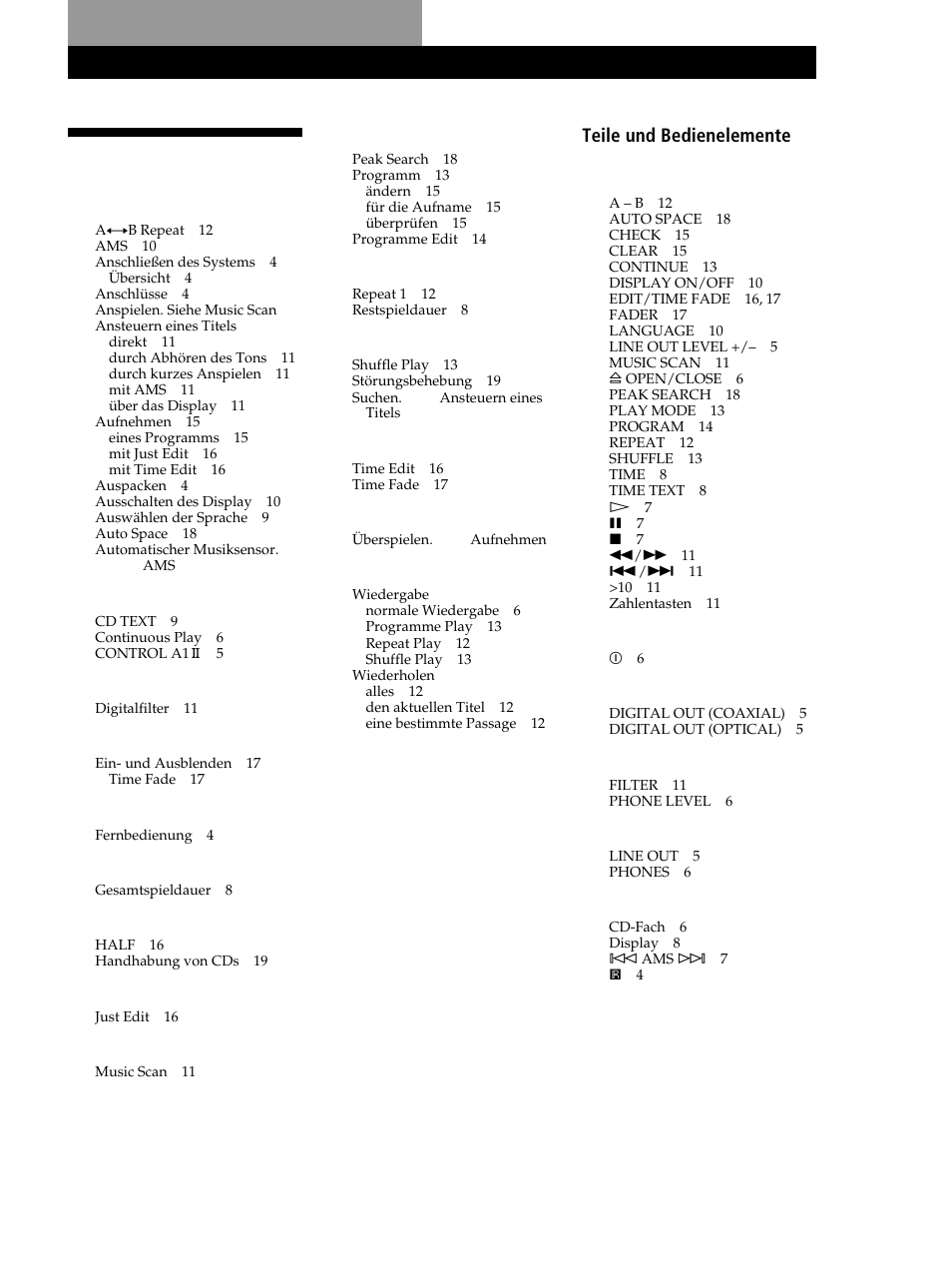 Index | Sony CDP-XB630 User Manual | Page 104 / 104