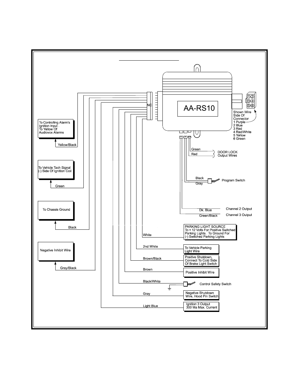 Wiring diagram | Audiovox AA-RS10CS User Manual | Page 16 / 16