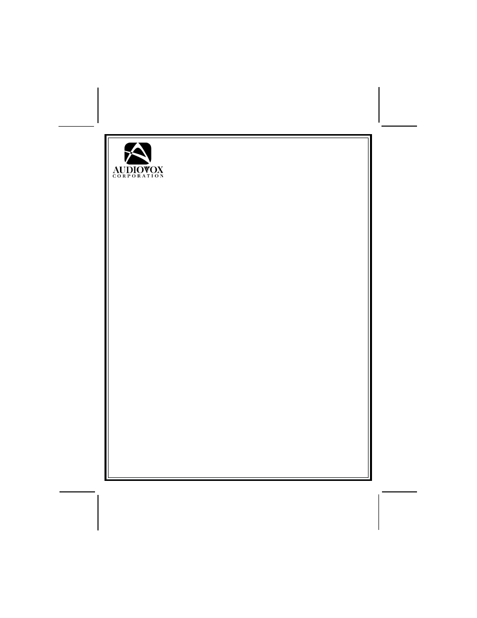 Audiovox AX-900 User Manual | 20 pages
