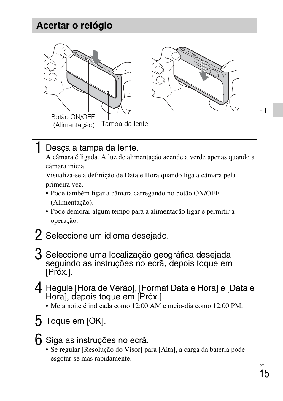 Acertar o relógio | Sony DSC-TX77 User Manual | Page 133 / 551